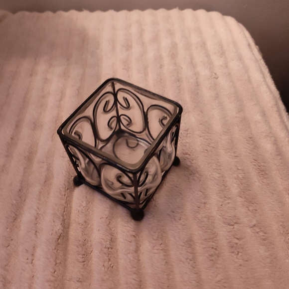 Vintage Home Interiors Leaded Iron Glass Candleholder Votive NIB - Picture 8 of 13